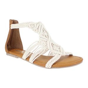 MIA Off-White Basketweave Sandal NIB